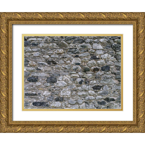 Stone wall Gold Ornate Wood Framed Art Print with Double Matting by Frank, Assaf