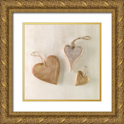 Creatrive Heart shape symbol Gold Ornate Wood Framed Art Print with Double Matting by Frank, Assaf