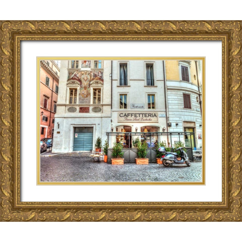 Cafeteria in Rome, Italy Gold Ornate Wood Framed Art Print with Double Matting by Frank, Assaf