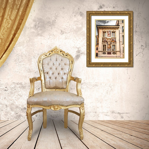 Architectural Feature of old building in Rome Gold Ornate Wood Framed Art Print with Double Matting by Frank, Assaf