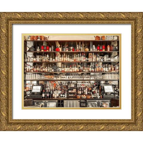 Bar in Birmingham-UK Gold Ornate Wood Framed Art Print with Double Matting by Frank, Assaf