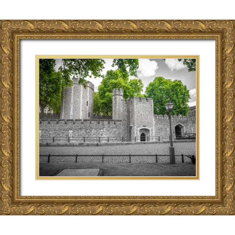 Tower of London, UK Gold Ornate Wood Framed Art Print with Double Matting by Frank, Assaf