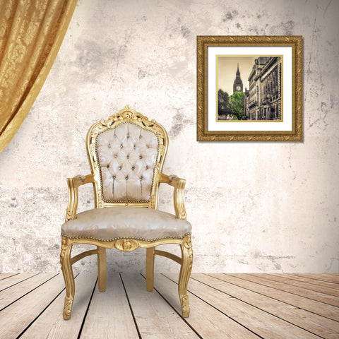 View of Big Ben from Trafalgar Square, London, UK Gold Ornate Wood Framed Art Print with Double Matting by Frank, Assaf