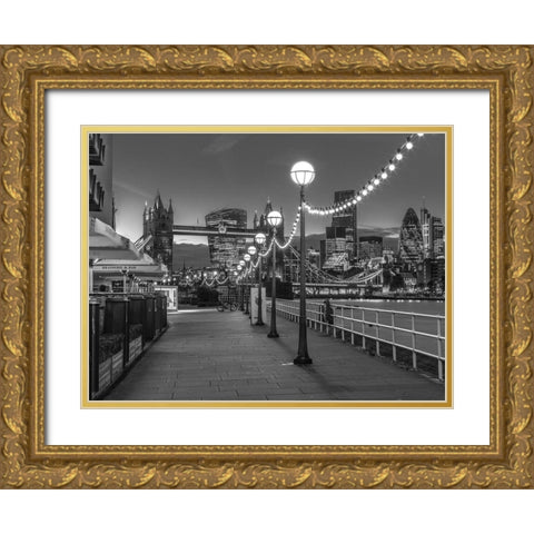 Tower Bridge Walkway Gold Ornate Wood Framed Art Print with Double Matting by Frank, Assaf