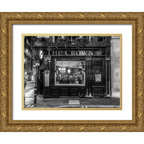 London city street in evening Gold Ornate Wood Framed Art Print with Double Matting by Frank, Assaf