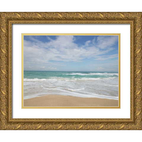 Beautiful tropical beach Gold Ornate Wood Framed Art Print with Double Matting by Frank, Assaf