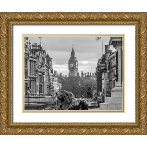 Trafalgar Square-London Gold Ornate Wood Framed Art Print with Double Matting by Frank, Assaf
