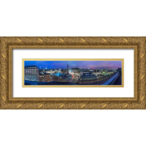 Panoramic view of London city in evening Gold Ornate Wood Framed Art Print with Double Matting by Frank, Assaf