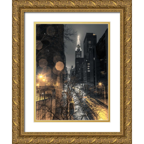 Chrysler Building in New York city Gold Ornate Wood Framed Art Print with Double Matting by Frank, Assaf