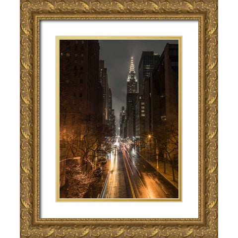 Chrysler Building in New York city Gold Ornate Wood Framed Art Print with Double Matting by Frank, Assaf
