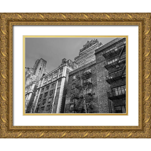 Residence buildings in Manhattan, New York City Gold Ornate Wood Framed Art Print with Double Matting by Frank, Assaf
