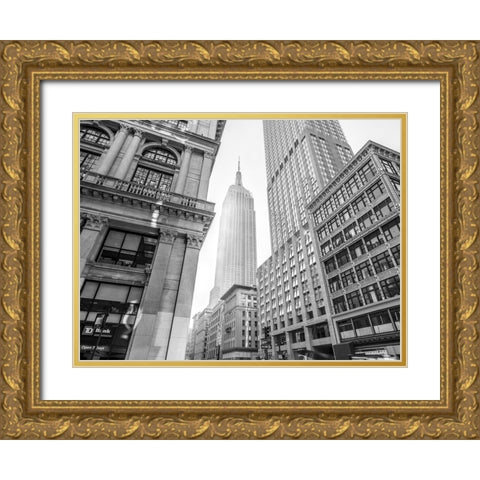 Empire state building, New York Gold Ornate Wood Framed Art Print with Double Matting by Frank, Assaf