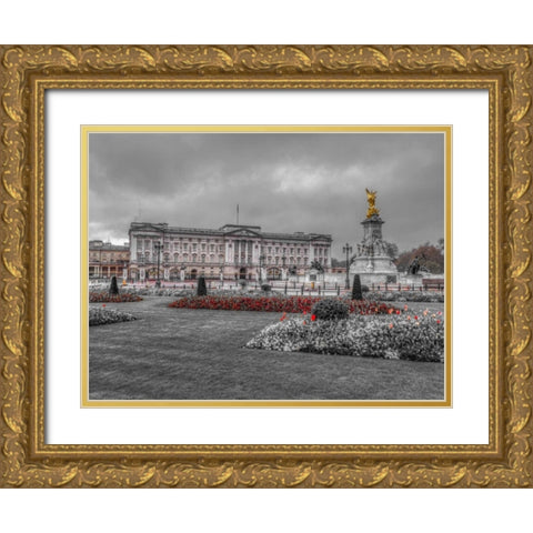 Buckingham Palace and St James Park, London Gold Ornate Wood Framed Art Print with Double Matting by Frank, Assaf