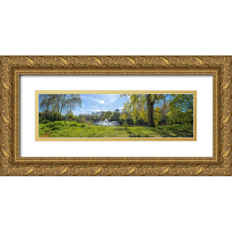 Park in London city, UK Gold Ornate Wood Framed Art Print with Double Matting by Frank, Assaf