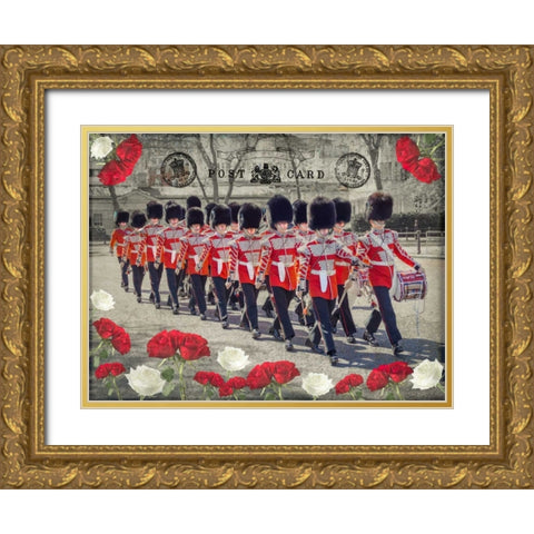 Changing the Guard, Buckingham Palace, London Gold Ornate Wood Framed Art Print with Double Matting by Frank, Assaf