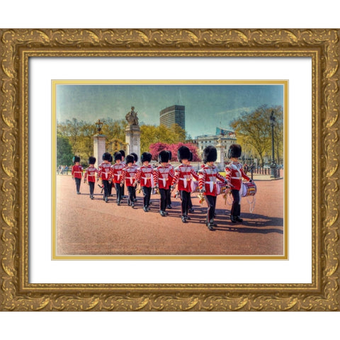 Changing the Guard, Buckingham Palace, London Gold Ornate Wood Framed Art Print with Double Matting by Frank, Assaf