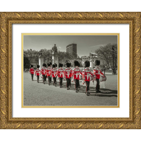 Changing the Guard, Buckingham Palace, London Gold Ornate Wood Framed Art Print with Double Matting by Frank, Assaf