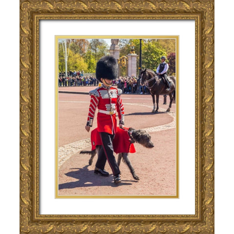 Changing the Guard, Buckingham Palace, London Gold Ornate Wood Framed Art Print with Double Matting by Frank, Assaf