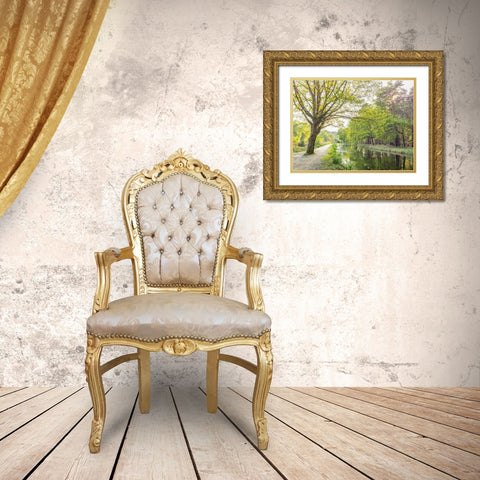 Canal on a spring day Gold Ornate Wood Framed Art Print with Double Matting by Frank, Assaf