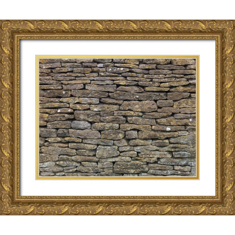 Stone wall background Gold Ornate Wood Framed Art Print with Double Matting by Frank, Assaf