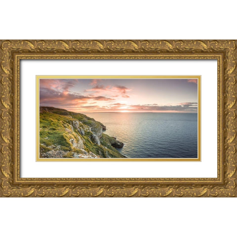 Sunset-Great Orme-North Wales Gold Ornate Wood Framed Art Print with Double Matting by Frank, Assaf