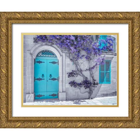 Maltese house in Mdina-Malta Gold Ornate Wood Framed Art Print with Double Matting by Frank, Assaf
