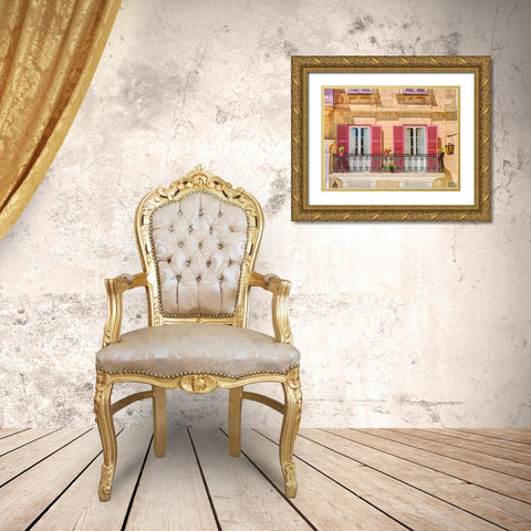 Traditional Maltese house in Mdina-Malta Gold Ornate Wood Framed Art Print with Double Matting by Frank, Assaf