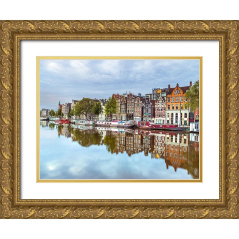 Amsterdam-reflections Gold Ornate Wood Framed Art Print with Double Matting by Frank, Assaf