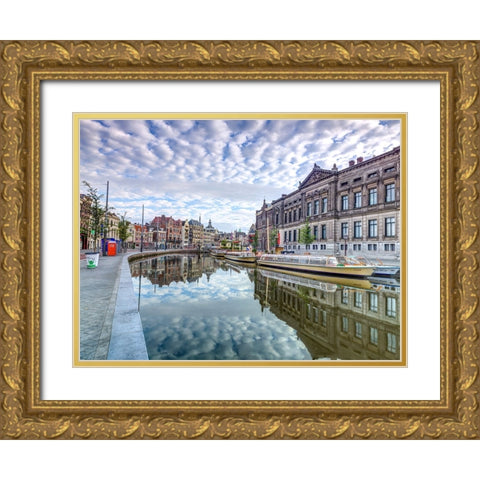 Amsterdam-reflections Gold Ornate Wood Framed Art Print with Double Matting by Frank, Assaf