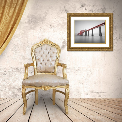 Forth Rail Bridge, Scotland Gold Ornate Wood Framed Art Print with Double Matting by Frank, Assaf