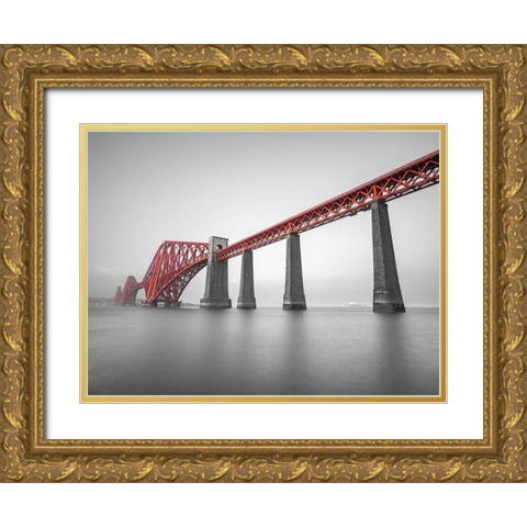 Forth Rail Bridge, Scotland Gold Ornate Wood Framed Art Print with Double Matting by Frank, Assaf