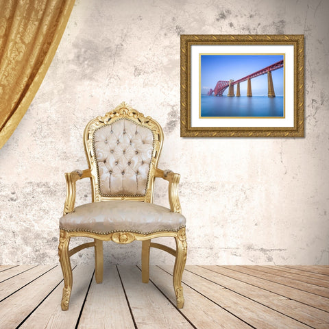 Forth Rail Bridge, Scotland Gold Ornate Wood Framed Art Print with Double Matting by Frank, Assaf