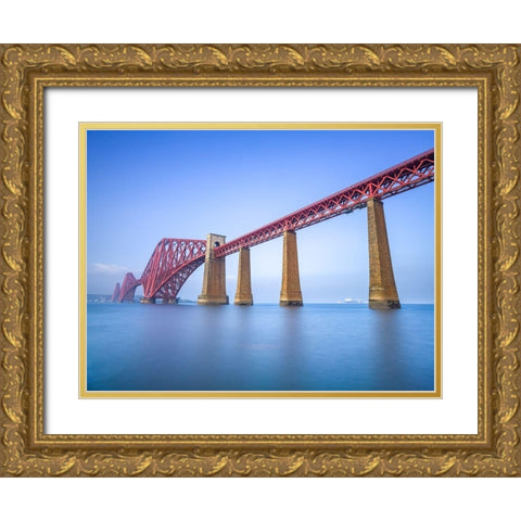 Forth Rail Bridge, Scotland Gold Ornate Wood Framed Art Print with Double Matting by Frank, Assaf