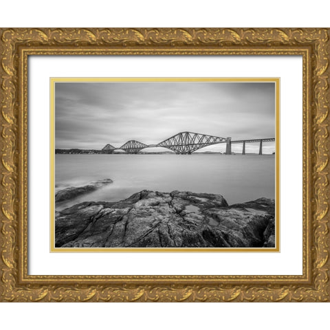 Forth Rail Bridge, Scotland Gold Ornate Wood Framed Art Print with Double Matting by Frank, Assaf