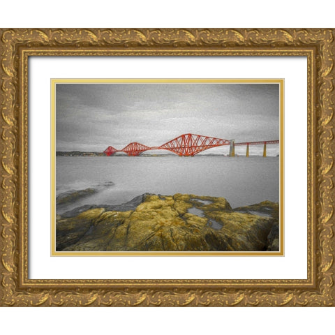 Forth Rail Bridge, Scotland Gold Ornate Wood Framed Art Print with Double Matting by Frank, Assaf