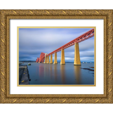 Forth Rail Bridge, Scotland Gold Ornate Wood Framed Art Print with Double Matting by Frank, Assaf