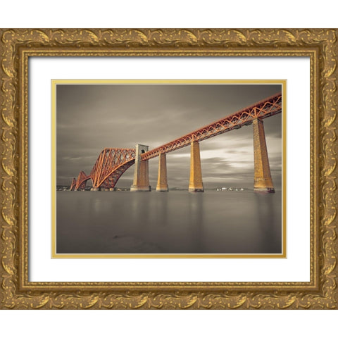 Forth Rail Bridge, Scotland, FTBR-1923 Gold Ornate Wood Framed Art Print with Double Matting by Frank, Assaf