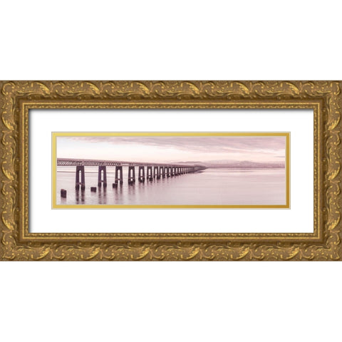 Tay Rail Bridge, Dundee, Scotland,FTBR 1856 Gold Ornate Wood Framed Art Print with Double Matting by Frank, Assaf
