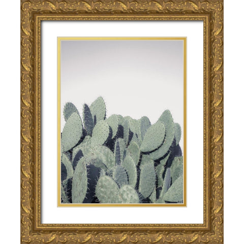 Cacti Gold Ornate Wood Framed Art Print with Double Matting by Frank, Assaf