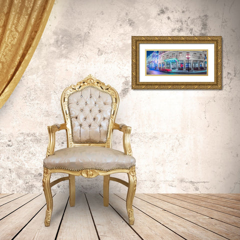 Vintage car outside hotel Inglatera, Havana, Cuba, FTBR 1850 Gold Ornate Wood Framed Art Print with Double Matting by Frank, Assaf