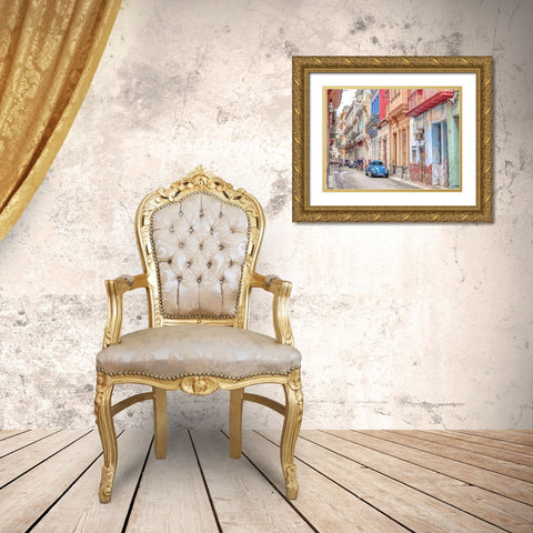 Vintage car on street of Havana, Cuba Gold Ornate Wood Framed Art Print with Double Matting by Frank, Assaf
