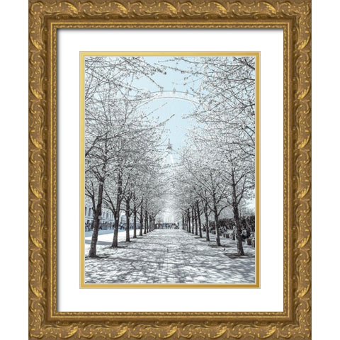 Millennium Wheel-London-UK Gold Ornate Wood Framed Art Print with Double Matting by Frank, Assaf