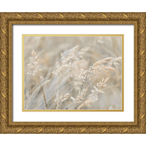 Grass Meadow Gold Ornate Wood Framed Art Print with Double Matting by Frank, Assaf