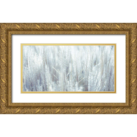 Japanese Silver Grass Gold Ornate Wood Framed Art Print with Double Matting by Frank, Assaf