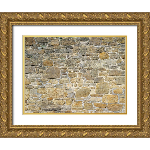 Brickwall Gold Ornate Wood Framed Art Print with Double Matting by Frank, Assaf