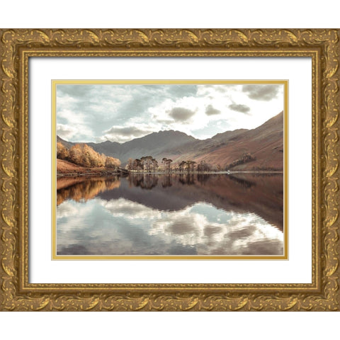 Still Lake-Lake District Gold Ornate Wood Framed Art Print with Double Matting by Frank, Assaf