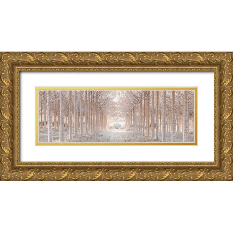 Winter forest Gold Ornate Wood Framed Art Print with Double Matting by Frank, Assaf