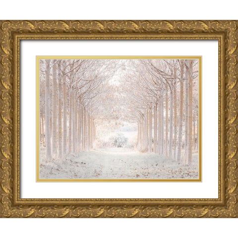 Winter forest Gold Ornate Wood Framed Art Print with Double Matting by Frank, Assaf