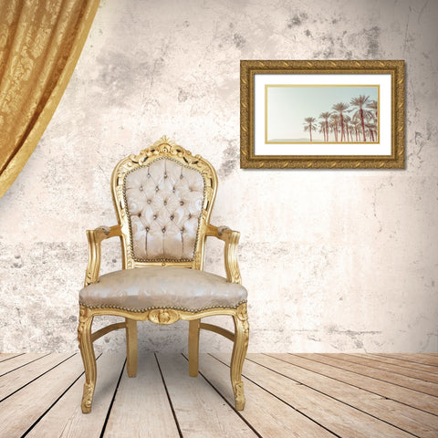 Palm Trees Gold Ornate Wood Framed Art Print with Double Matting by Frank, Assaf
