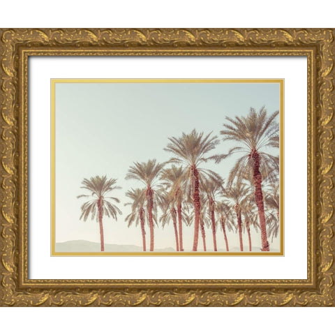 Palm Trees Gold Ornate Wood Framed Art Print with Double Matting by Frank, Assaf